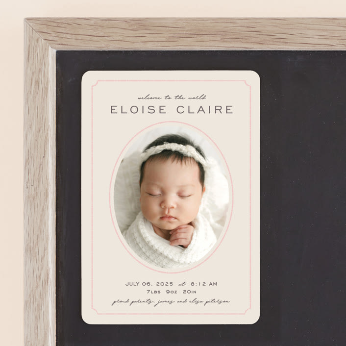 "Prim" - Birth Announcements in Petal by Melissa Egan of Pistols - Front