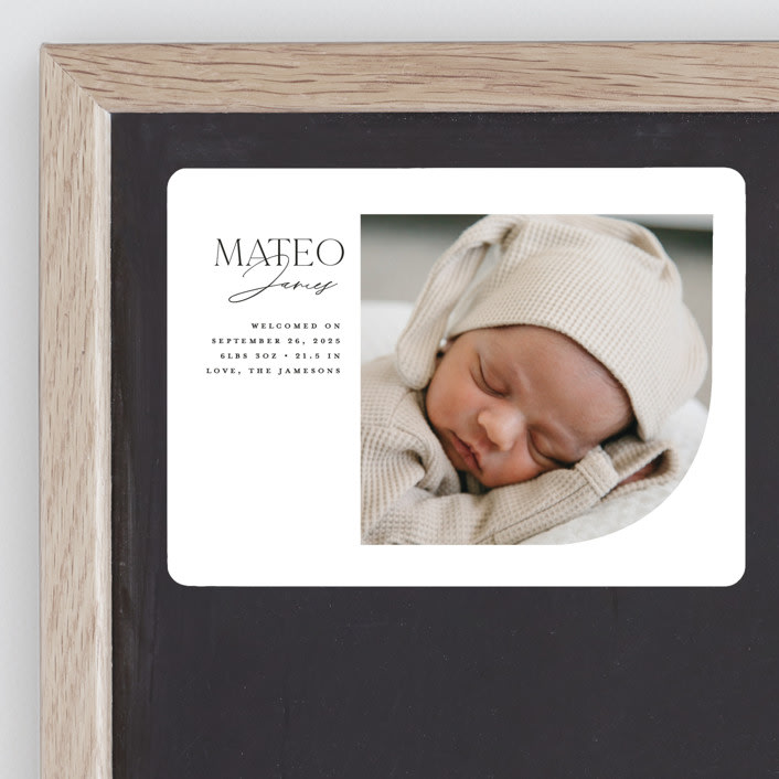 "Modern Arc" - Birth Announcements in Snow by Erin Deegan - Front