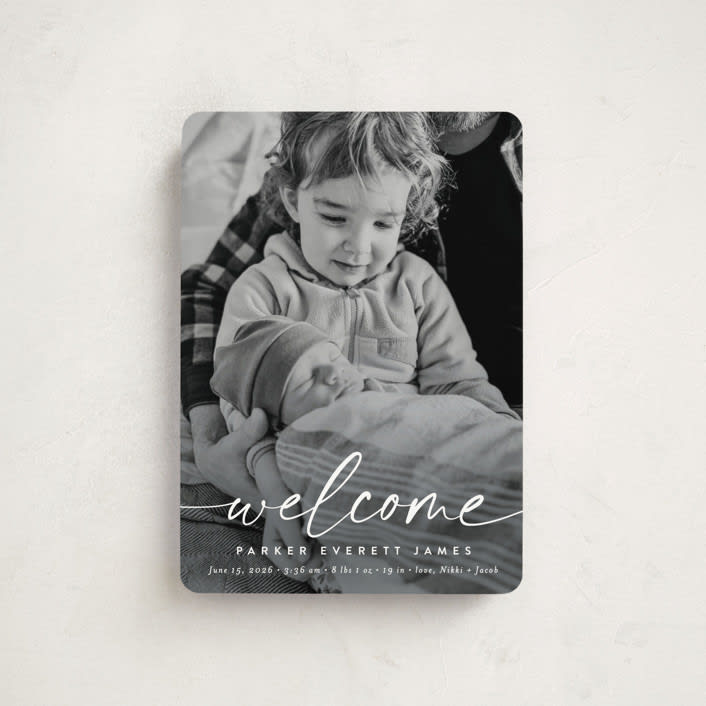 "Little Welcome" - Birth Announcements in Cloud by Susan Asbill - Front