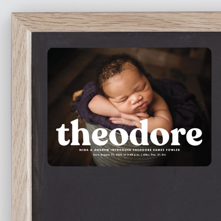 "Modern Vintage" - Birth Announcements in Ghost by Lea Delaveris - Front