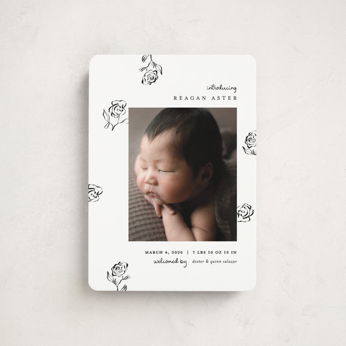 "The Flora" - Birth Announcements in Lily of the Valley by Pixel and Hank - Front