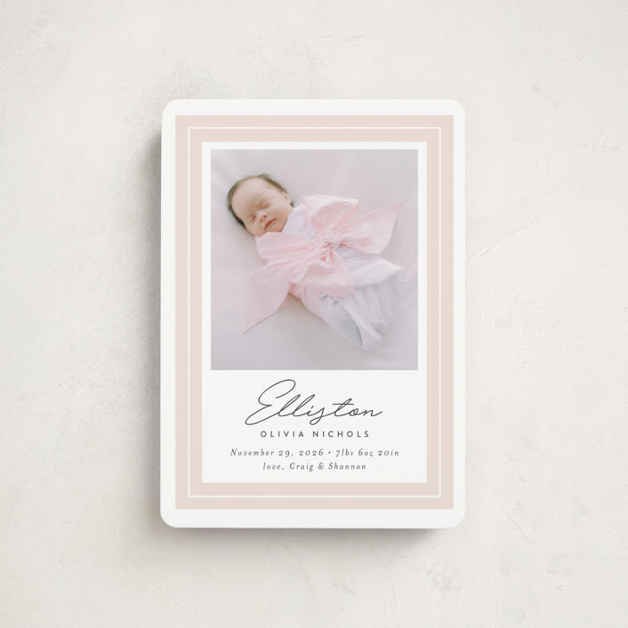 "Serene" - Birth Announcements in Blush by Jessica Williams - Front