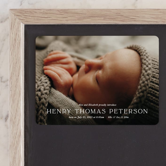 "Refined" - Birth Announcements in Powder by Melissa Egan of Pistols - Front
