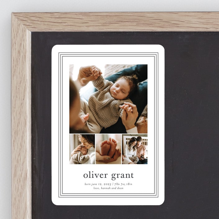 "Classy frame" - Birth Announcements in Cotton by Stacey Meacham - Front