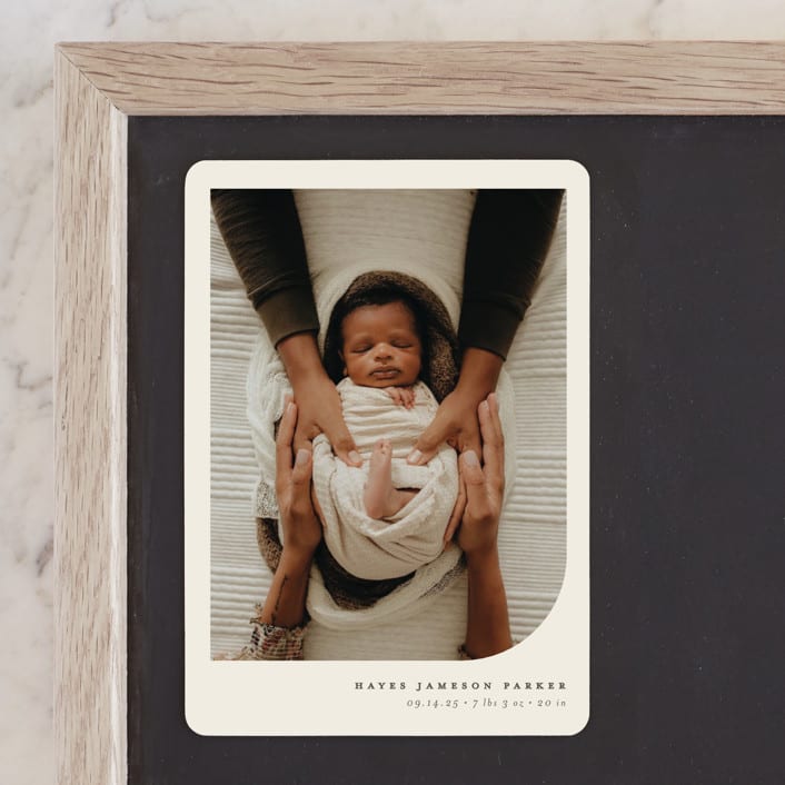 "Simple Photo" - Birth Announcements in Almond by Brianne Larsen - Front