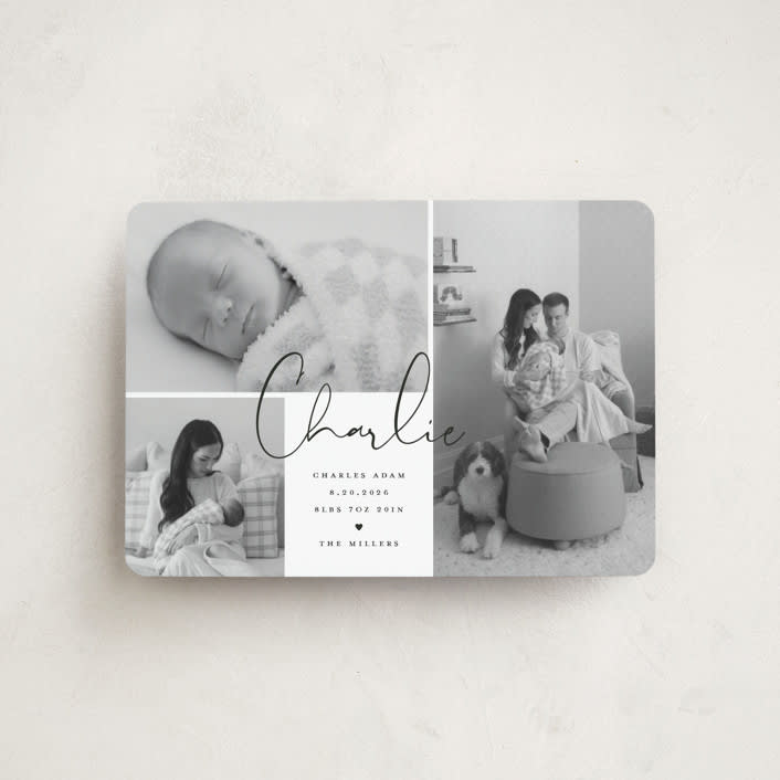 "Trio of Love" - Birth Announcements in Night by Michelle Taylor - Front