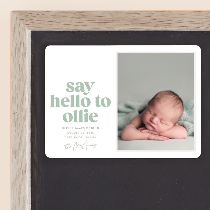 "Clarke" - Birth Announcements in Mint by Robert and Stella - Front