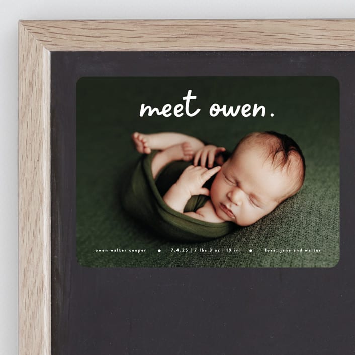 "Meet Cute" - Birth Announcements in Snow by Lauren Chism - Front