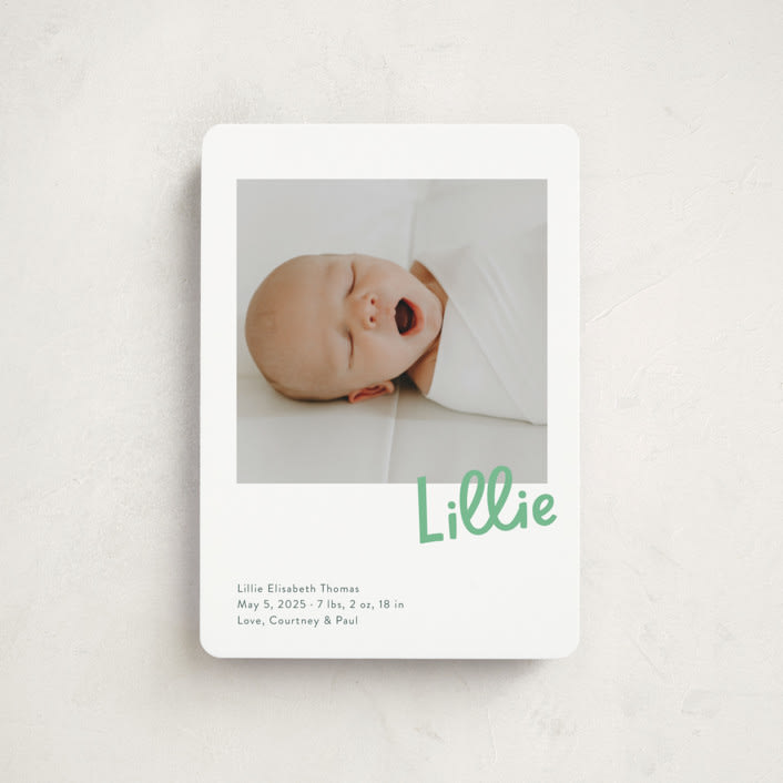 "Jolly Good" - Birth Announcements in Clover by Megan Davis - Front