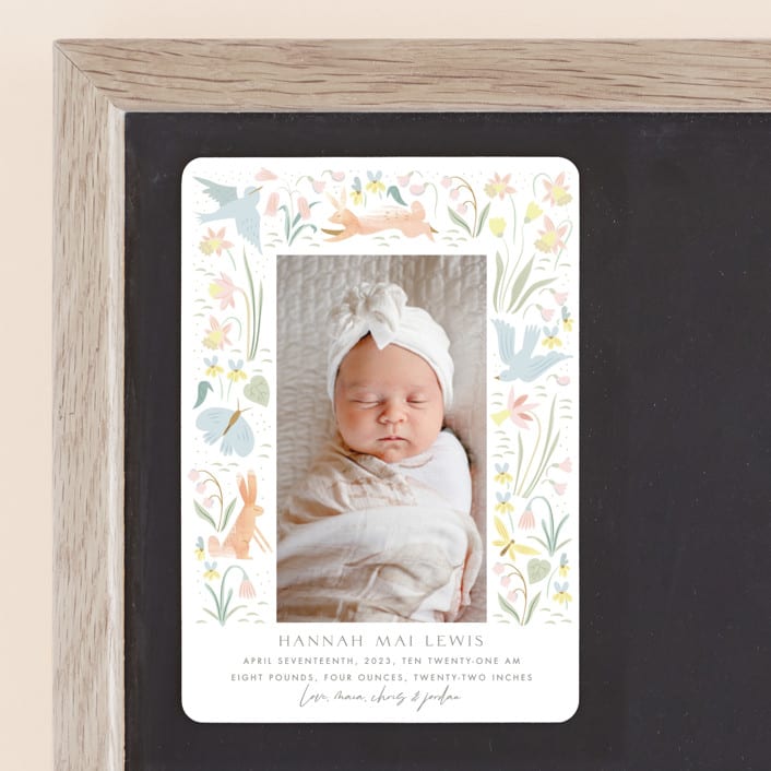 "Baby Garden" - Birth Announcements in Sky by Eve Schultz - Front