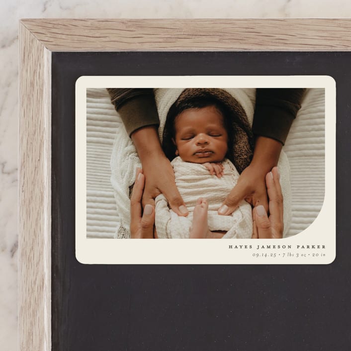 "Simple Photo" - Birth Announcements in Almond by Brianne Larsen - Front