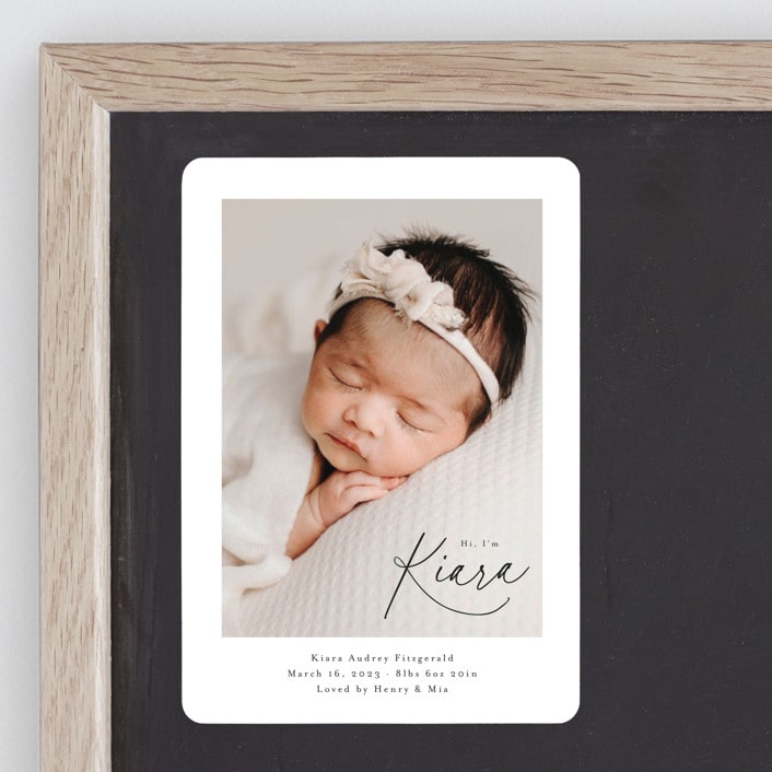"Corner Hello" - Birth Announcements in Midnight by Jackie Crawford - Front