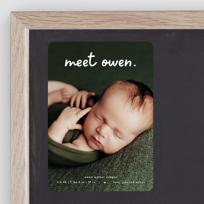 "Meet Cute" - Birth Announcements in Snow by Lauren Chism - Front