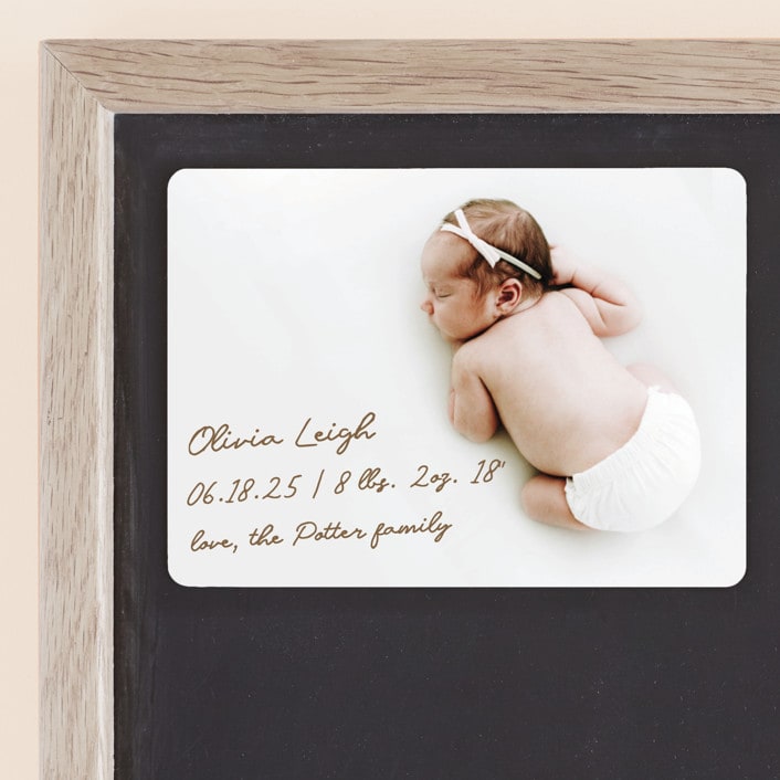 "Signed with Love" - Birth Announcements in Bark by AK Graphics - Front