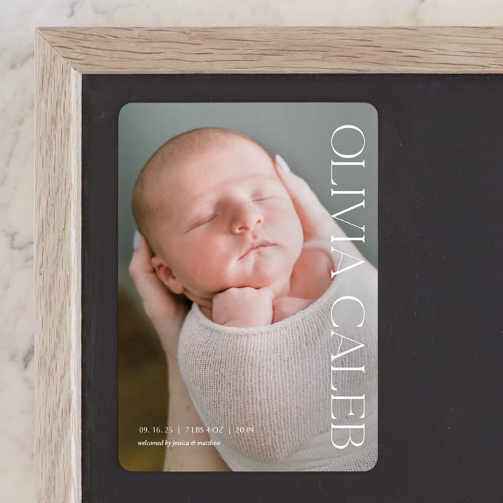 "Newest addition" - Birth Announcements in Snow by Elan Studio - Front