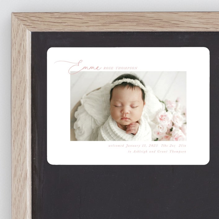 "Sweetest" - Birth Announcements in Rose by Jenna Holcomb - Front
