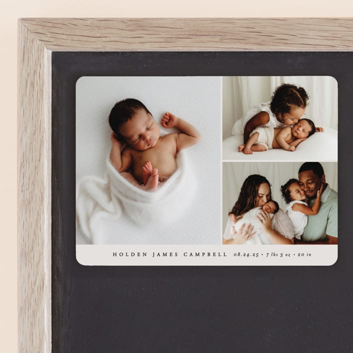 "Sweet Three" - Birth Announcements in Cloud by Brianne Larsen - Front