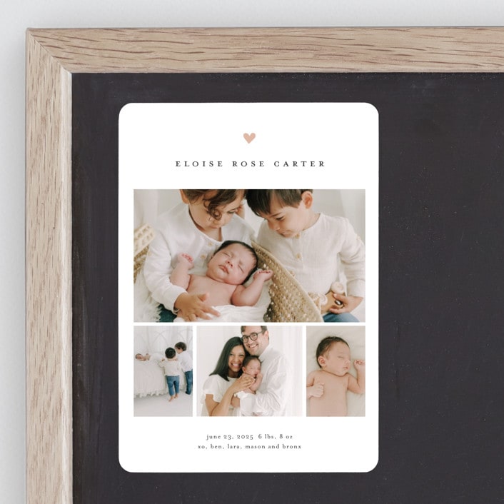 "Our whole heart" - Birth Announcements in Rose by Stacey Meacham - Front