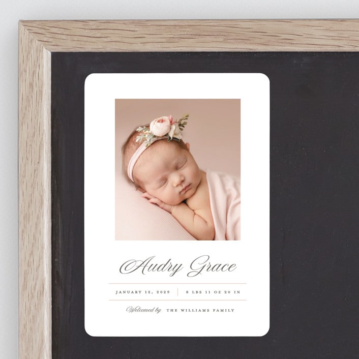 "Elegance" - Birth Announcements in Peony by Pixel and Hank - Front