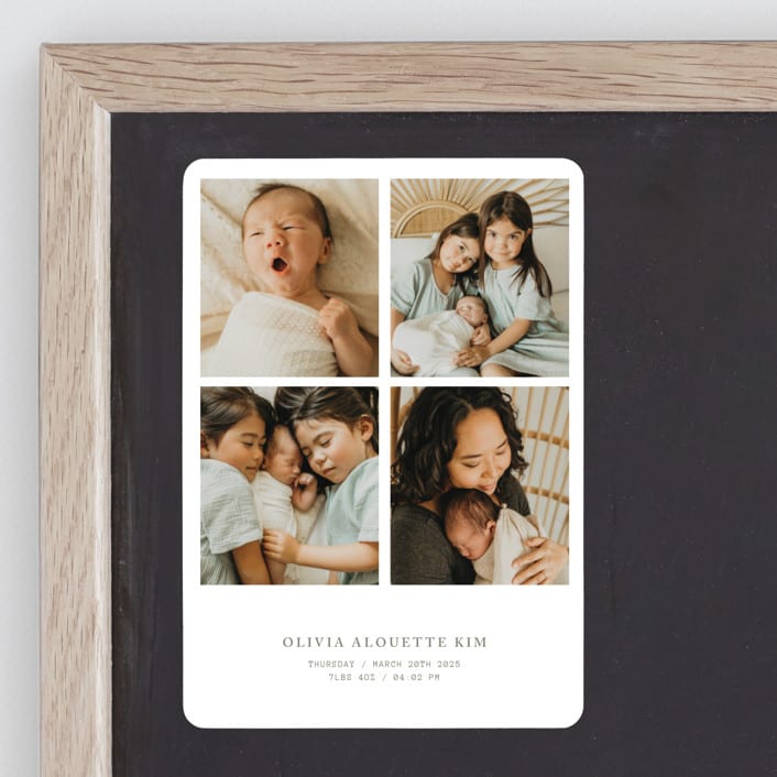 "love in a grid" - Birth Announcements in Snow by Bramble Studio - Front