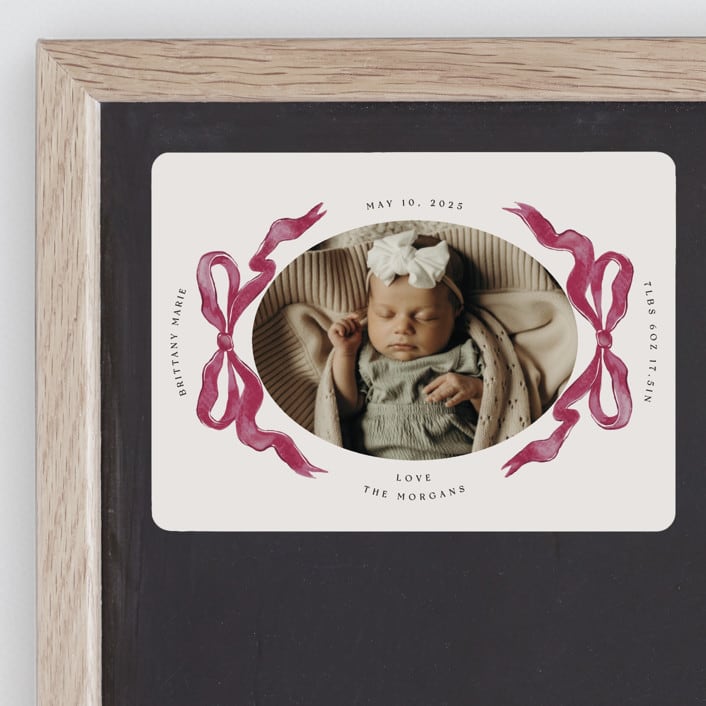 "Gibson" - Birth Announcements in Berry by Pati Cascino - Front