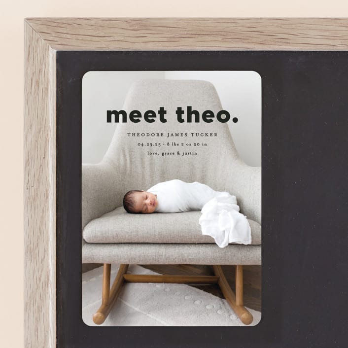 "Simple Statement" - Birth Announcements in Onyx by Erica Krystek - Front