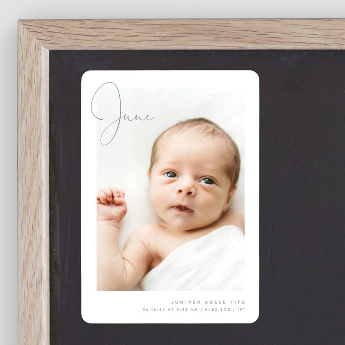 "Chic Introduction" - Birth Announcements in Storm by Olivia Raufman - Front
