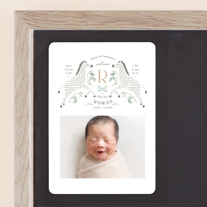 "Hearts and Stripes" - Birth Announcements in Seafoam by Griffinbell Paper Co. - Front
