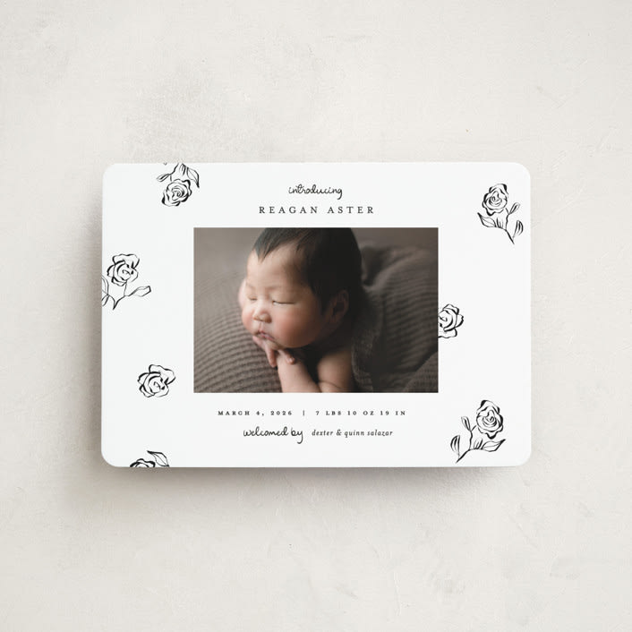 "The Flora" - Birth Announcements in Lily of the Valley by Pixel and Hank - Front