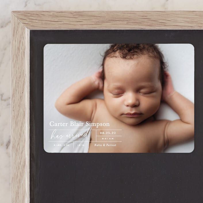 "certified cute" - Birth Announcements in Snow by Sara Hicks Malone - Front