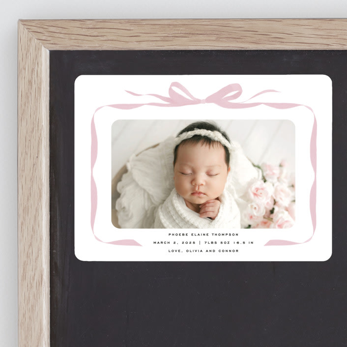 "Bow" - Birth Announcements in Poppy by Olivia Kanaley Inman - Front