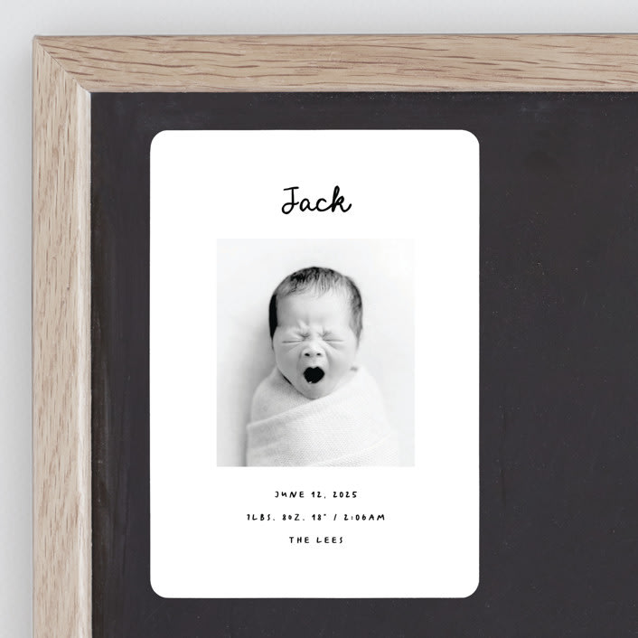 "Cursive" - Birth Announcements in Snow by AK Graphics - Front