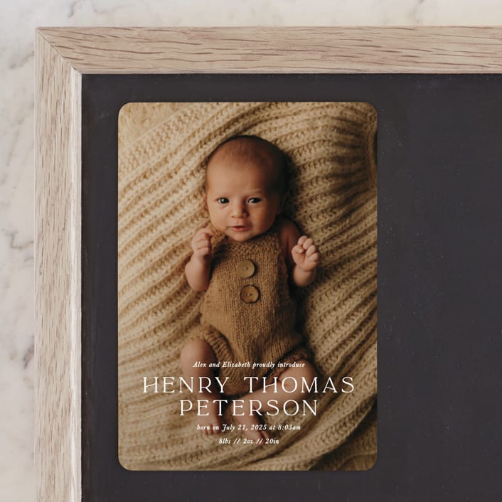 "Refined" - Birth Announcements in Powder by Melissa Egan of Pistols - Front