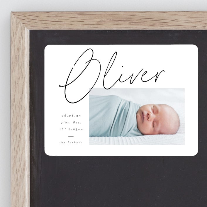 "Simply" - Birth Announcements in Noir by AK Graphics - Front