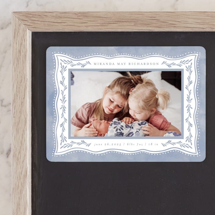 "Baby Frame" - Birth Announcements in Cornflower by Chris Griffith - Front