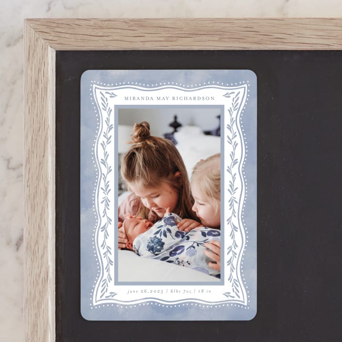 "Baby Frame" - Birth Announcements in Cornflower by Chris Griffith - Front