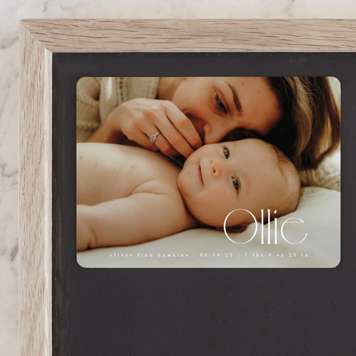 "Ollie" - Birth Announcements in Cotton by Kristie Kern - Front