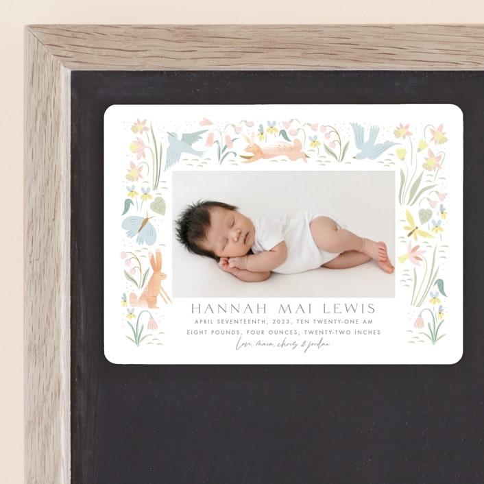"Baby Garden" - Birth Announcements in Sky by Eve Schultz - Front