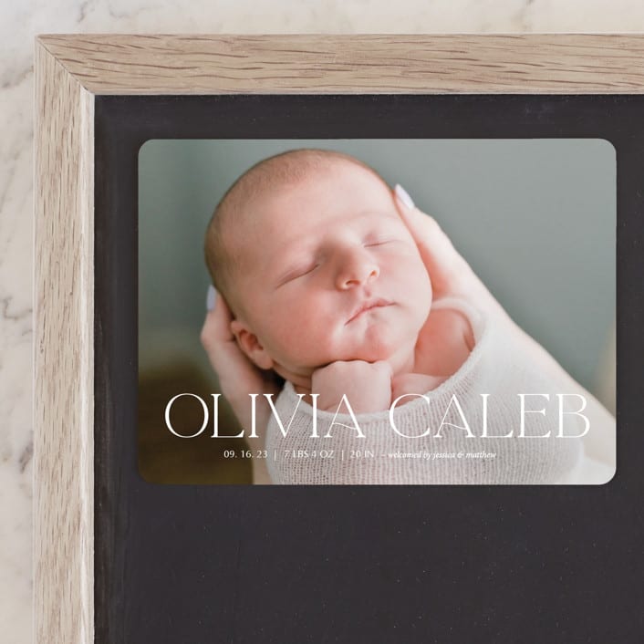 "Newest addition" - Birth Announcements in Snow by Elan Studio - Front