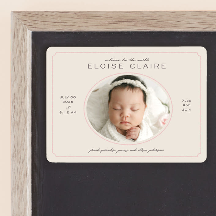"Prim" - Birth Announcements in Petal by Melissa Egan of Pistols - Front
