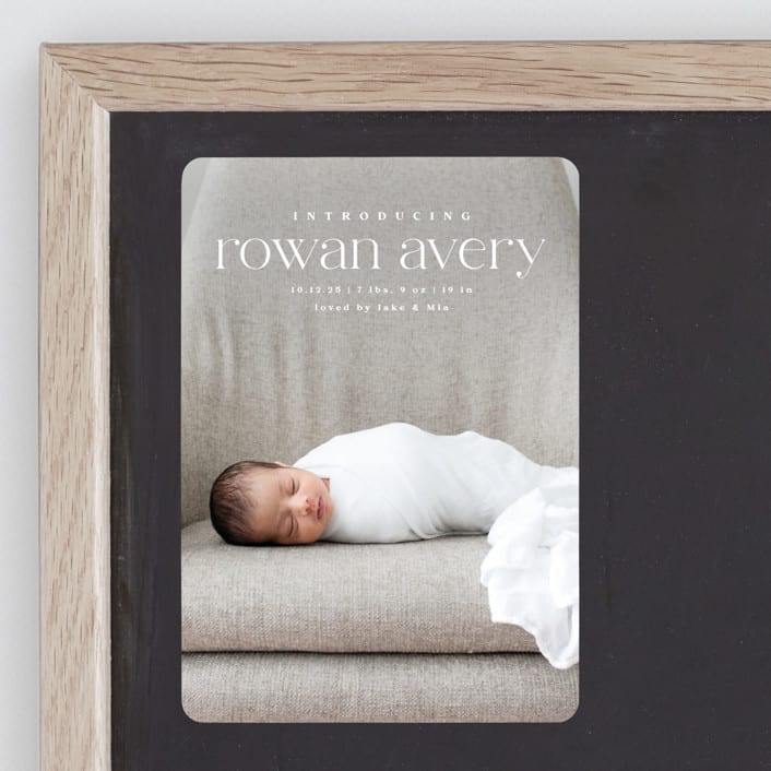 "Exemplary" - Birth Announcements in Cotton by Olivia Raufman - Front