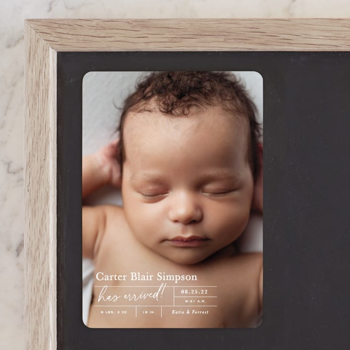 "certified cute" - Birth Announcements in Snow by Sara Hicks Malone - Front