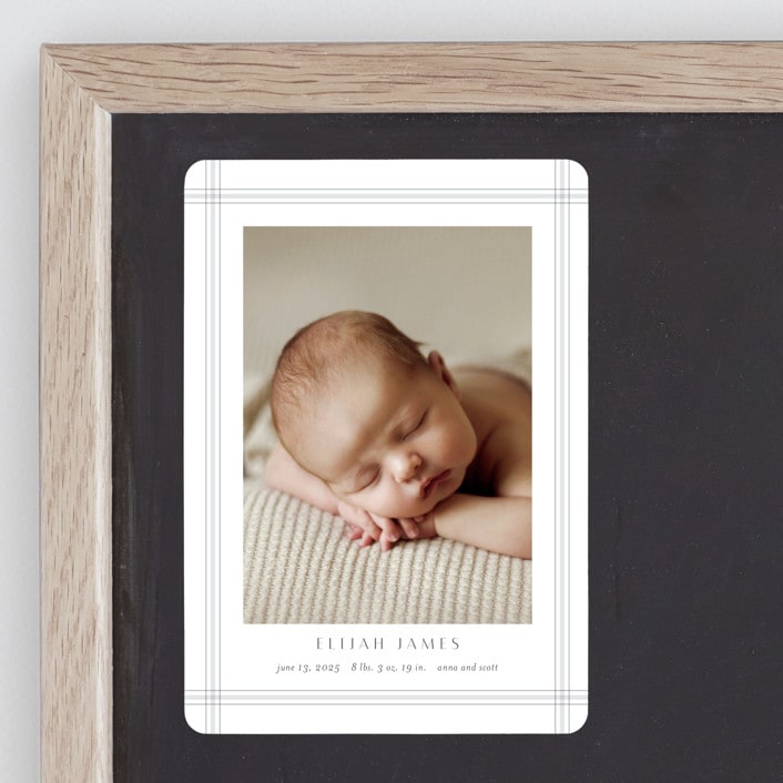 "Soft plaid" - Birth Announcements in Cement by Stacey Meacham - Front