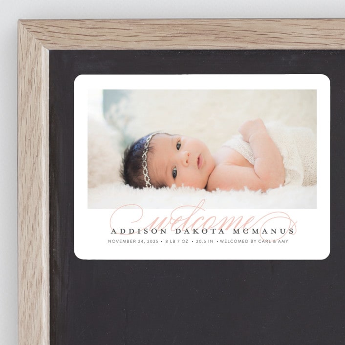 "Graceful Entrance" - Birth Announcements in Flamingo by Jessica Williams - Front