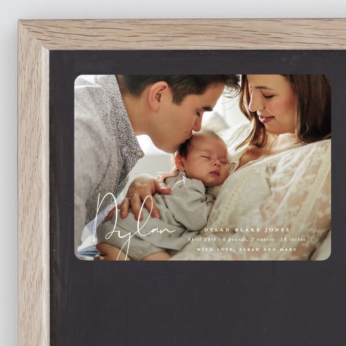 "Delicate" - Birth Announcements in Powder by Sara Hicks Malone - Front