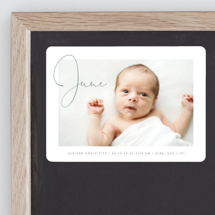 "Chic Introduction" - Birth Announcements in Storm by Olivia Raufman - Front