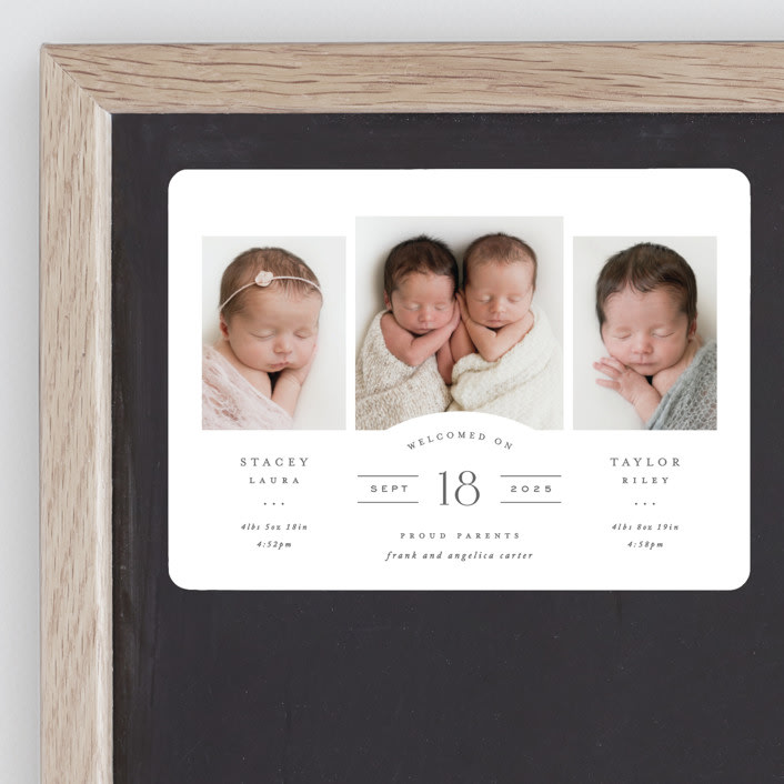 "Twinsies" - Birth Announcements in Slate by Hooray Creative - Front