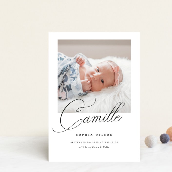 "the script" - Birth Announcements in Ebony by Benita Crandall - Front
