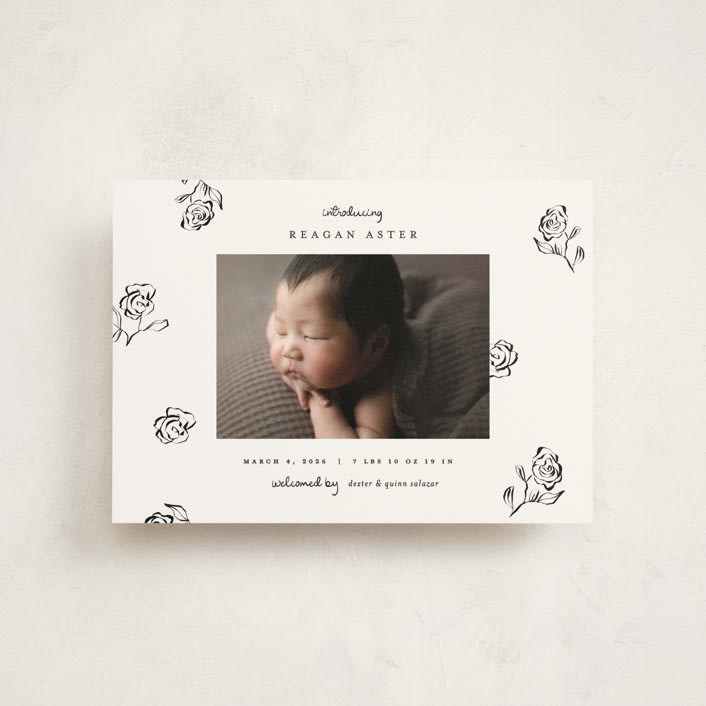 "The Flora" - Birth Announcements in Lily of the Valley by Pixel and Hank - Front