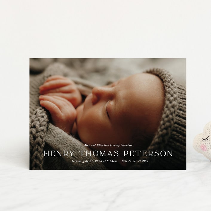 "Refined" - Birth Announcements in Powder by Melissa Egan of Pistols - Front